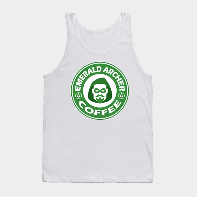 Emerald Archer Coffee Tank Top by VaultOfPersonalityComics